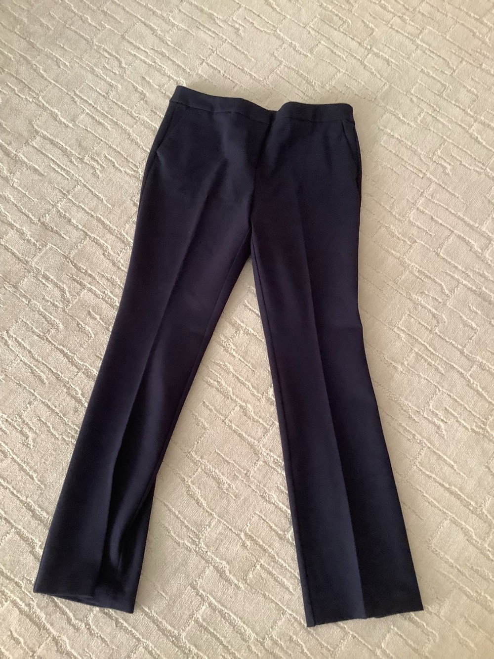 BODEN NAVY BLUE FLAT FRONT PONTE DRESS PANTS SZ 12LONG